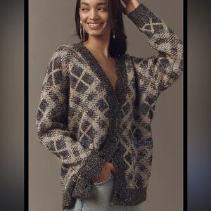 NWOT Maeve Anthropologie Sparkle Cardigan Sweater